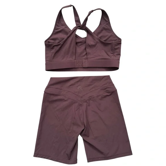 Oner Active Women's Athletic Shorts and Top Set Large Brown Active Matching Set - Picture 2 of 6